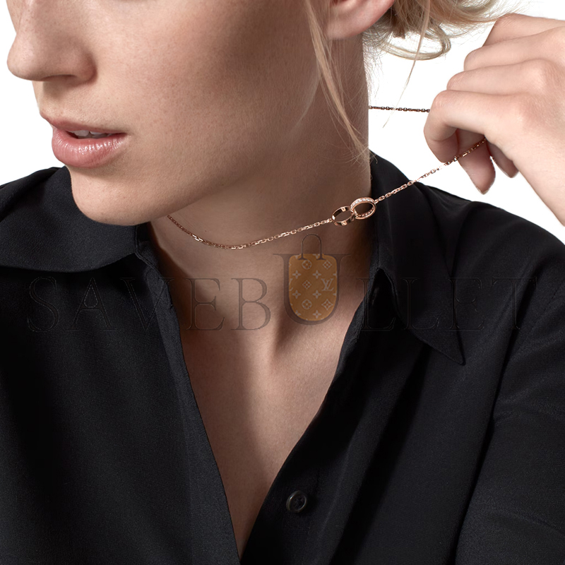 CARTIER LOVE NECKLACE, SEMI-PAVED B7013900